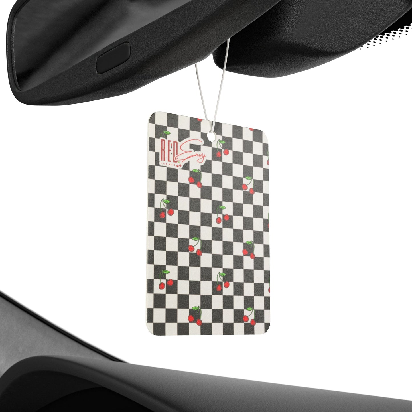 Checkered Cherry Car Air Freshener