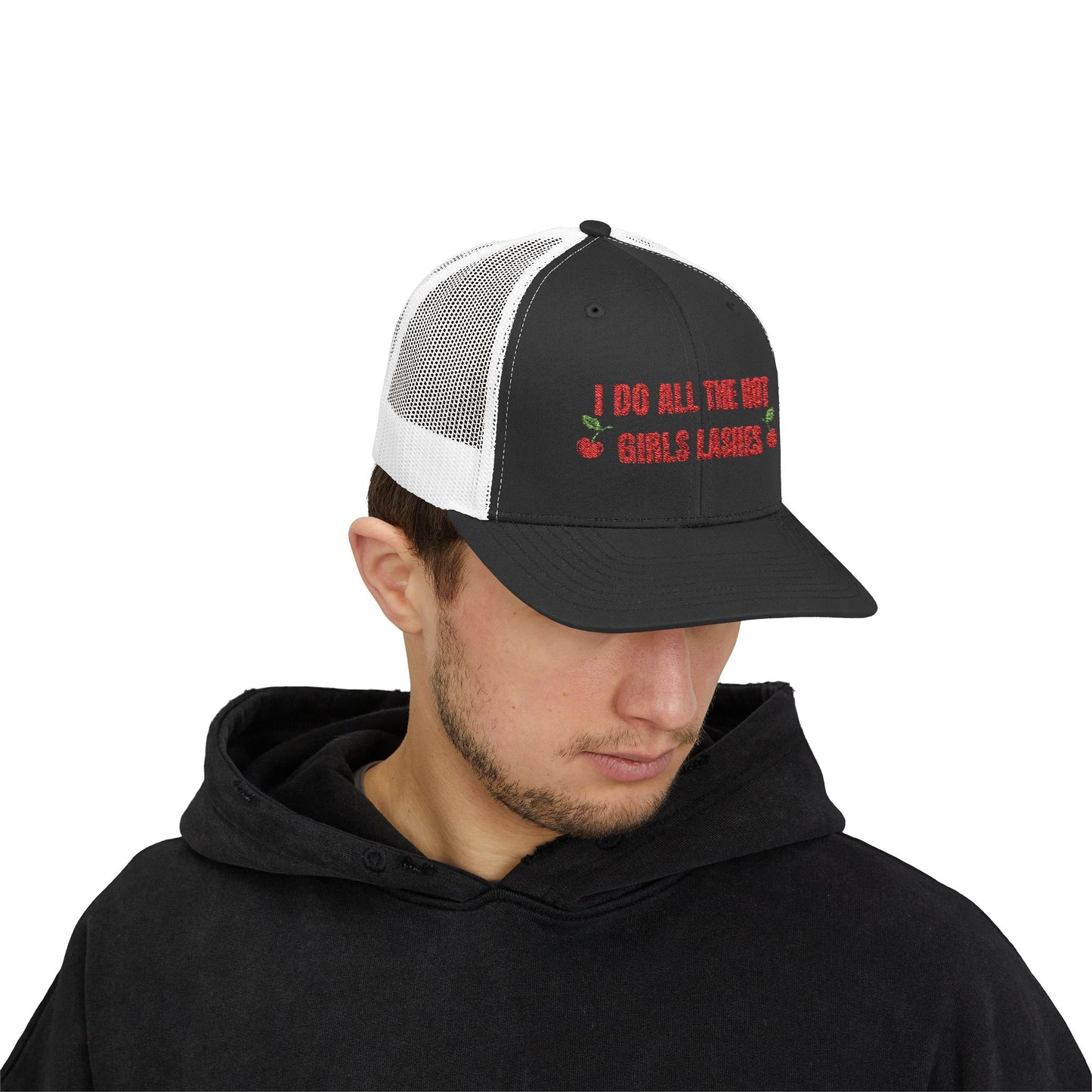 Hot Girls Lashes - Snapback Trucker Cap (round brim)