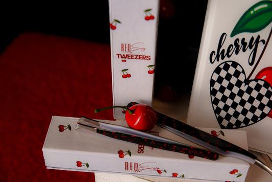 Black Cherry Boot Tweezer with Fiber Tip
